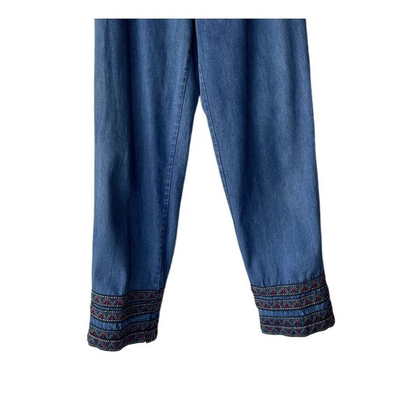 Talbots Southwestern Jeans Size 10 Coastal Grandma Embroidered Straight Aztec - Picture 3 of 10